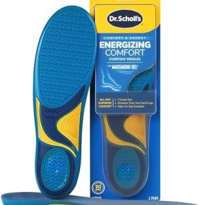 Dr. Scholl’s Energizing Comfort Men’s Everyday Insoles - Shock Absorbing, Arch Support - Massaging Gel for All-Day Comfo