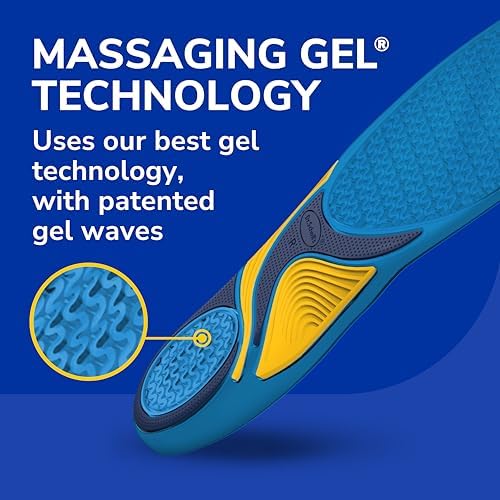 Dr. Scholl’s Energizing Comfort Men’s Everyday Insoles - Shock Absorbing, Arch Support - Massaging Gel for All-Day Comfo