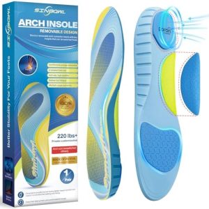 Plantar Fasciitis Insoles | High Arch Support Inserts for Flat Feet | Pain Relief & Shock Absorption | Removable Design